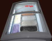 Ice cream freezer with illumination